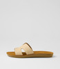 Glori Beige Synthetic Raffia Slides