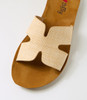 Glori Beige Synthetic Raffia Slides