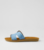 Glori Blue Synthetic Raffia Slides