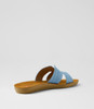 Glori Blue Synthetic Raffia Slides