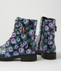 Vakka Black Purple Floral Ankle Boots