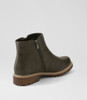 Volinto Khaki Crush Ankle Boots