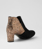Kollom Black Bronze Speck Microsuede Ankle Boots