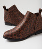 Fanda Brown Leopard Microsuede Chelsea Boots