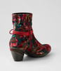 Zonte Red Ornate Velvet Ankle Boots
