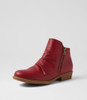 Rosie Dark Red Ankle Boots
