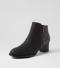 Justean Black Splash Multi Ankle Boots