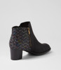 Justean Black Splash Multi Ankle Boots