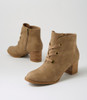 Jutter Taupe Nubuck Pu Ankle Boots