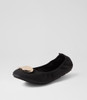 Simmal Black Nubuck Pu Flat Shoes