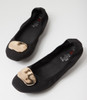 Simmal Black Nubuck Pu Flat Shoes