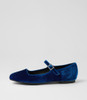 Shali Navy Velvet Flat Shoes