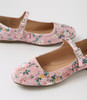 Shali Pink Floral Velvet Flat Shoes