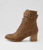 Jimbala Dark Tan Nubuck Pu Ankle Boots