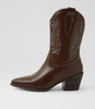 Yeehaw Choc Green Stitch Calf Boots