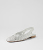 Merson Silver Weave Flat Shoes