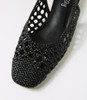 Merson Black Weave Flat Shoes