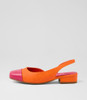 Bonsoon Raspberry Orange Synthetic Raffia Heels