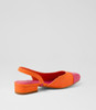 Bonsoon Raspberry Orange Synthetic Raffia Heels