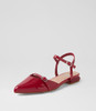 Vinda Dark Red Patent Pu Flat Shoes