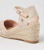 Bessine Blush Daisy Synthetic Raffia Heels