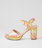Bountys Orange Psychedelic Fabric Sandals