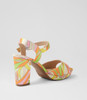 Bountys Orange Psychedelic Fabric Sandals