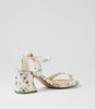 Strut White Botanic Patent Synthetic Sandals