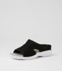 Christin Black White Leather Sandals