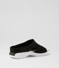 Christin Black White Leather Sandals