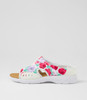 Christin White Floral Fabric Sandals