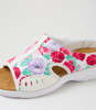 Christin White Floral Fabric Sandals