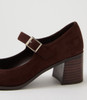 Keighly Choc Microsuede Heels