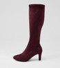 Islene W Wine Stretch Microsuede Knee High Boots