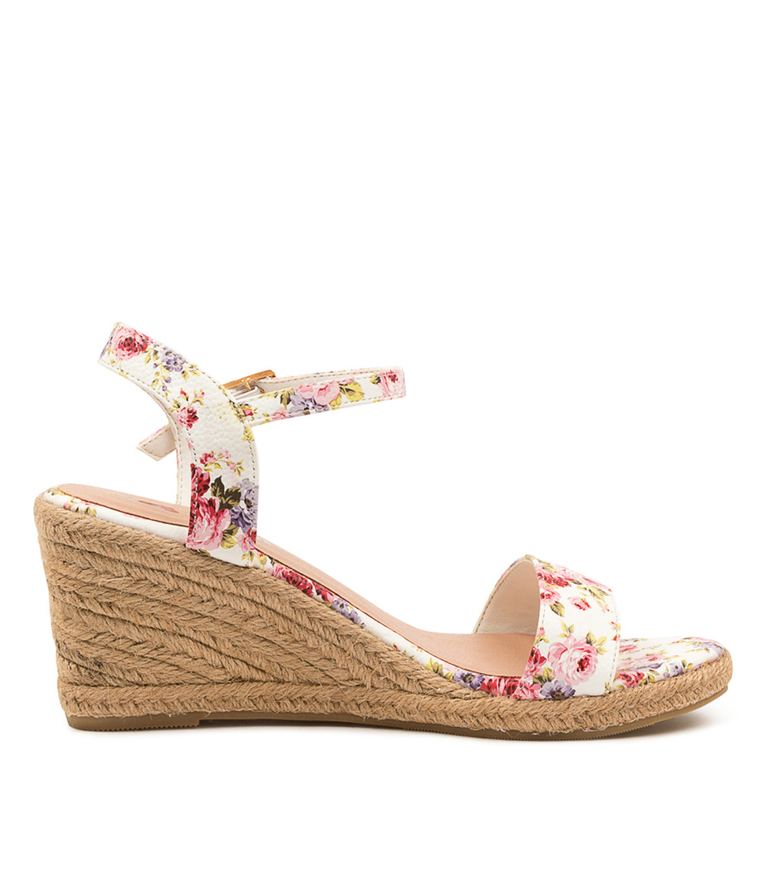 WMNS Chain Style Wedge Heels - Tropical Print / Red