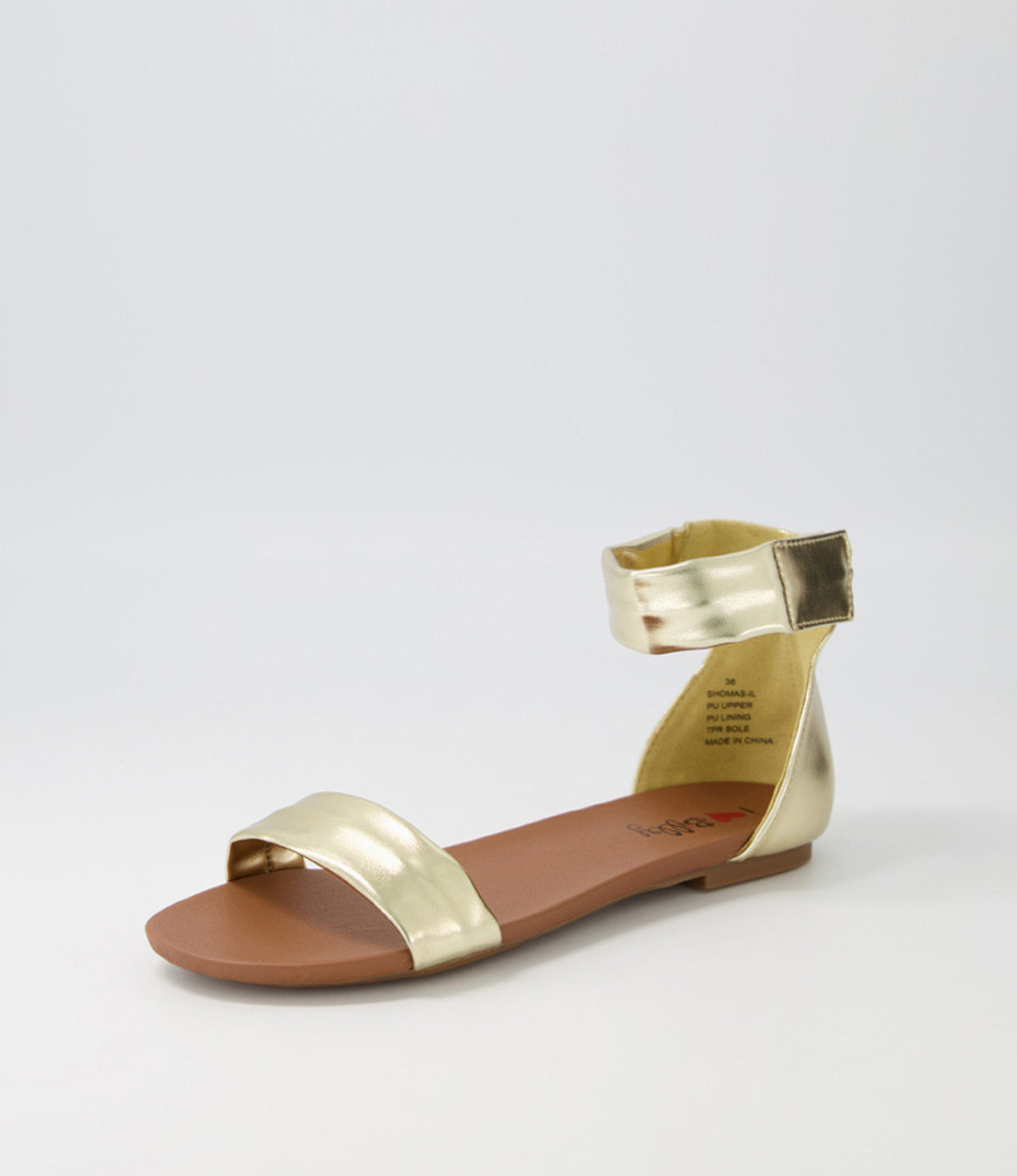 Icaria Strappy Flat Summer Gold Detail Sandals in Gold - Larena Fashion