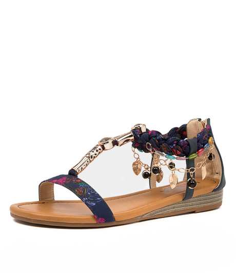 SCOT NAVY MULTI SANDALS