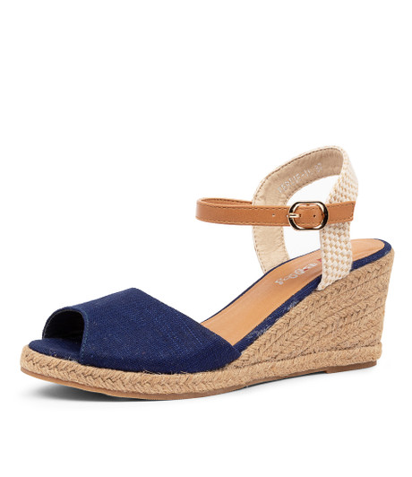 FERDIE NAVY ESPADRILLE WEDGES
