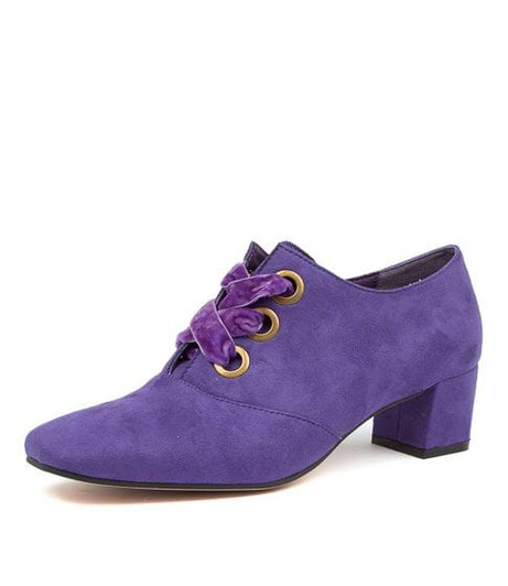HUDA PURPLE MICROSUEDE ANKLE BOOTS