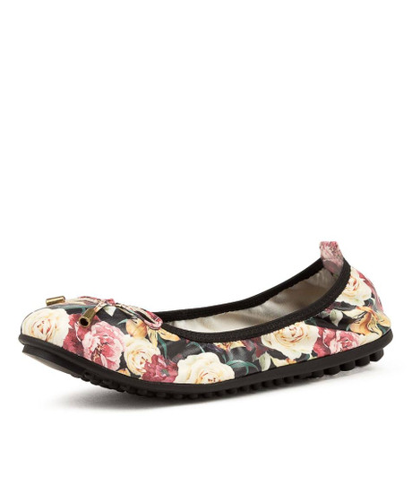 CORWIN FLORAL SMOOTH BALLET FLATS
