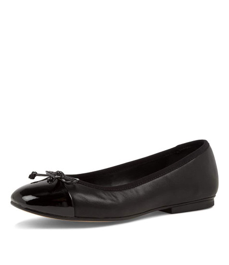 HALLO BLACK PATENT PU BALLET FLATS