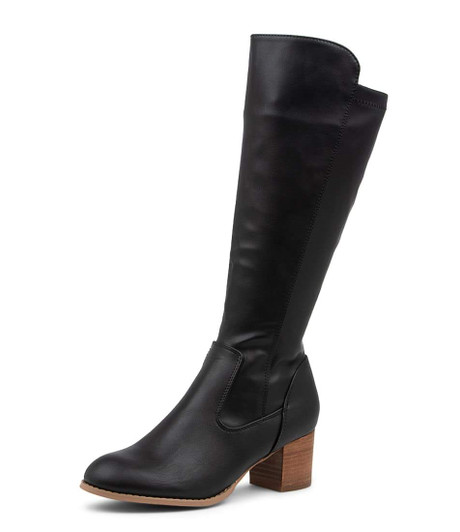 Juddy Black Knee High Boots