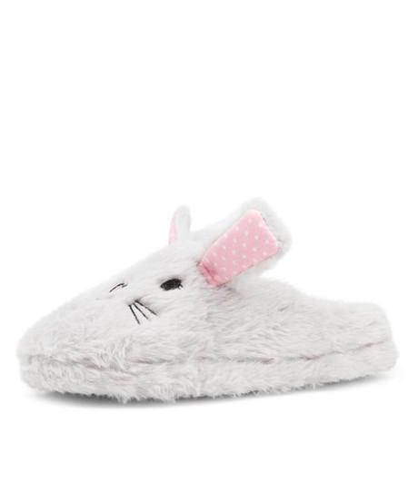Bunny Light Grey Fabric Slippers