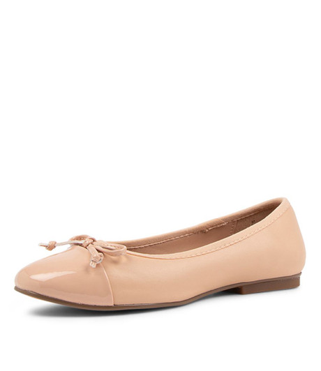 Hallo Nude Patent Synthetic Ballet Flats