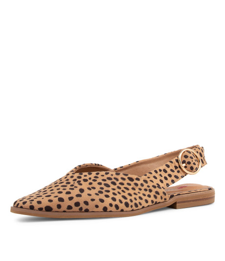 Evalow Cheetah Microsuede Flat Shoes