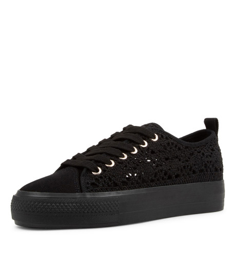 Denna Black Fabric Sneakers