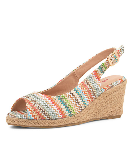 Fabiana Earthy Zigzag Syn Raffia Sandals