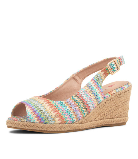 Fabiana Muted Zigzag Syn Raffia Sandals