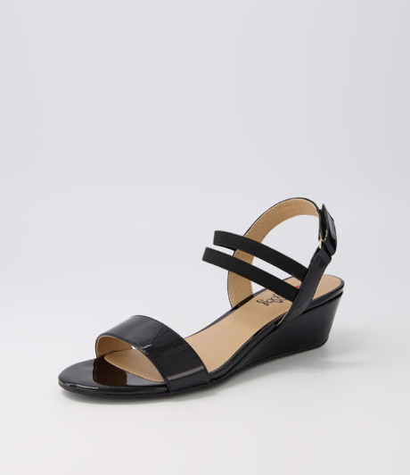Braseto Black Patent Pu Sandals