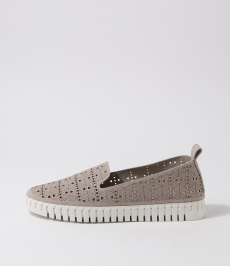 Uppie Light Grey Microsuede Sneakers